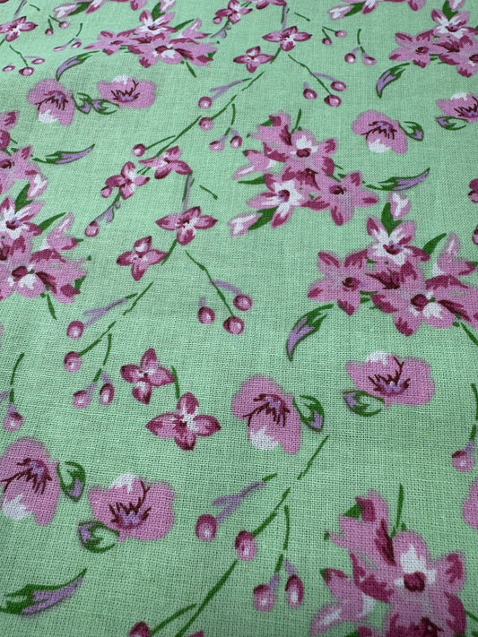 Fleuri rose fond menthe